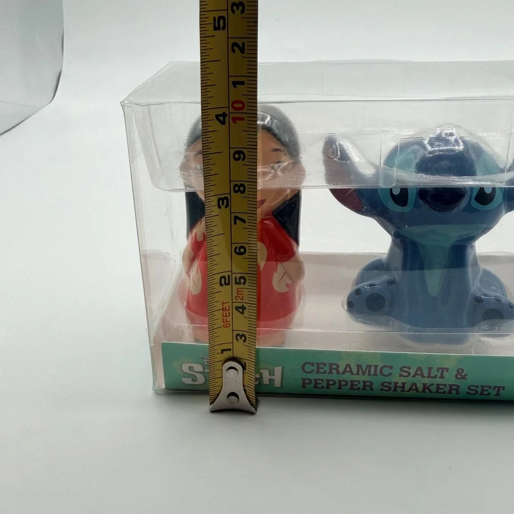 Disney Lilo & Stitch Ceramic Salt & Pepper Shaker Set Silver Buffalo New NIB